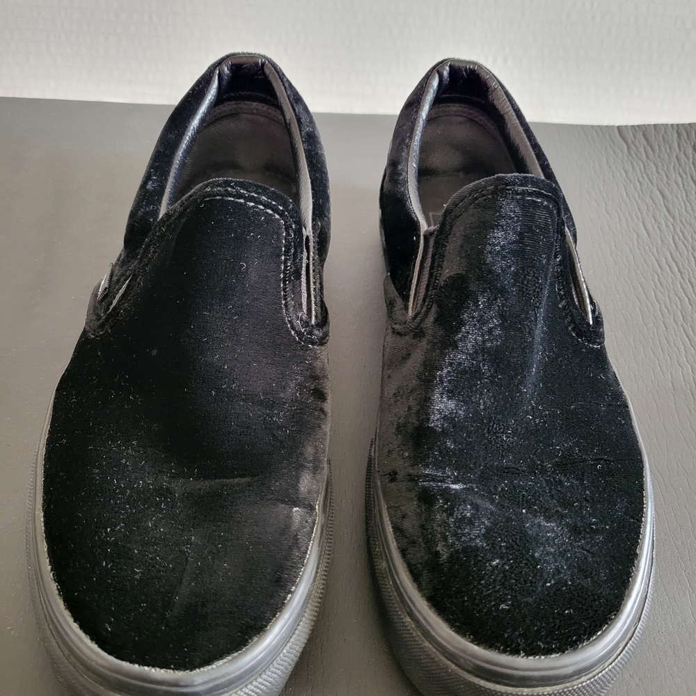 Vans Luxe Black Velvet Slip-Ons - Picture 4 of 8